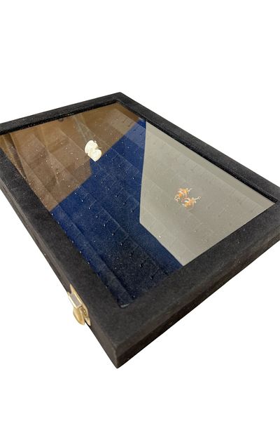 STAND MARKET Black Alcantara Earring Box