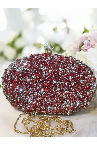 Jale Geantă pentru rochie de seară cu piatră roșie