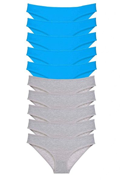 Royaleks Gray Blue 10 Pieces Super Eco Lycra Women's Slip Set