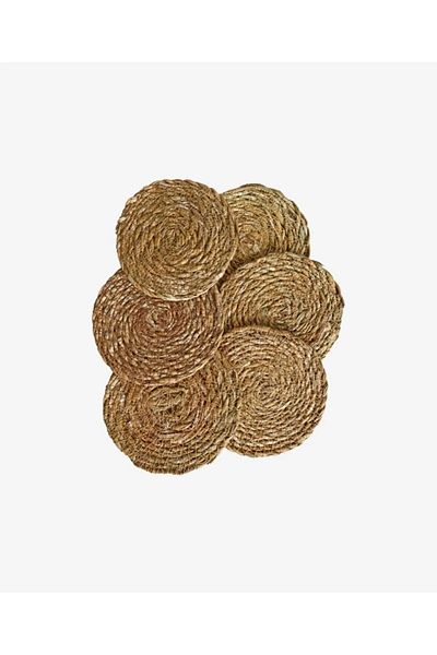 Mutfak Köşesi 6 Pieces Handmade Wicker Coasters Cup Tea Mug Coasters