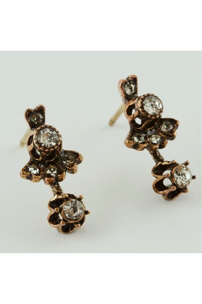 ADAŞ Otantik, Renk Değiştirebilen Özel Taşlı, Bronz Şık Küpe