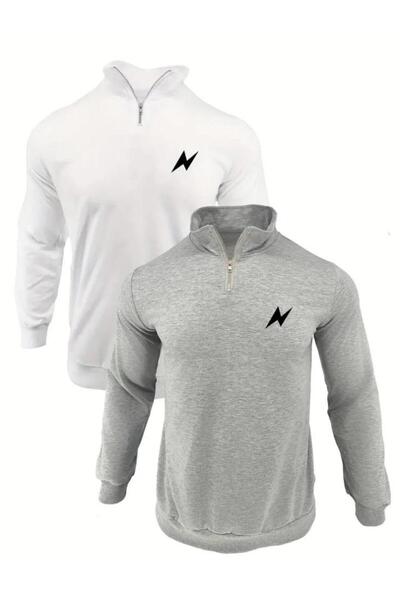 Moda Wear Unisex Printed Half Zipper Set of 2.