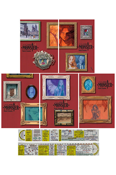 Marmara Çizgi Yayınları Monster 5-6-7-8-9. Ciltler Manga Seti + Mat. Öğreten ...