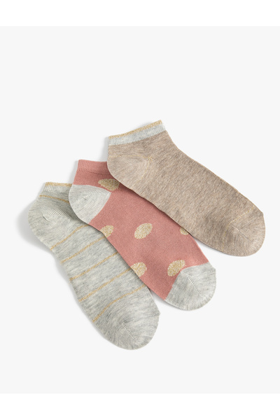 Koton Set de 3 șosete papuci cu modele multicolore