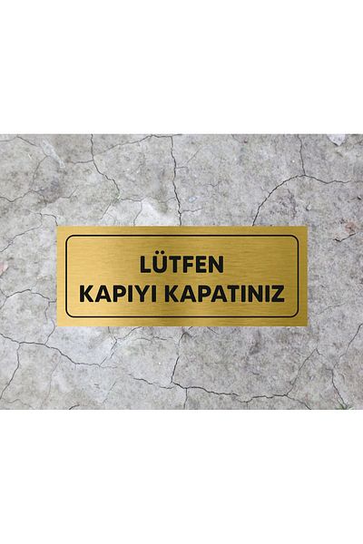 sıradışıhediyem يرجى إغلاق الباب بحروف ذهبية اللون مع لاصق على الظهر (20 سم × 7 سم)