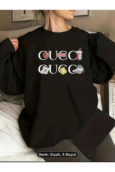 NEW TRENDY COLLECTİON Comfortable Sweater for Women, Knit Fabric, Round Neck, Printed Design, Fashion Adult Top, Seasonal