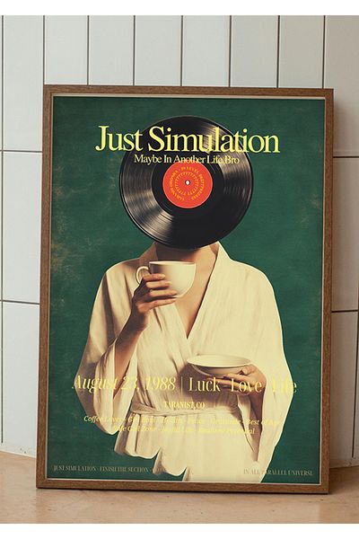 Taranist Poster - Retro Plaque Head Anii 90 Vintage Coffee Love - Doar Simulare Doar Simulare