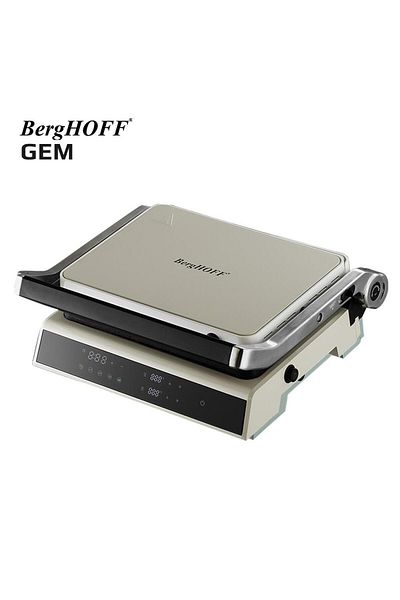 Berghoff Gem Retro Vanilla Cream Color Digital Grill and Toaster - 7950500