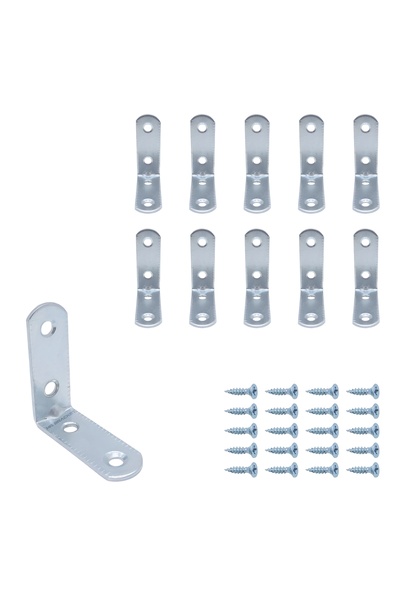 Yapıkan Mr. Bracket 10 ad. L Demir Gönye Köşebent 4x4cm- Mobilya Köşe Sabitle...