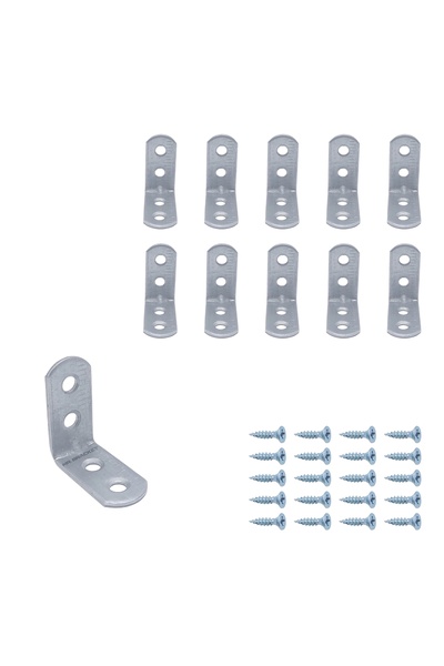 Yapıkan Mr. Bracket 10 Ad. L Demir Gönye Köşebent 3x3cm- Mobilya Köşe Sabitleme Birleştirme Bağlantı Aparatı