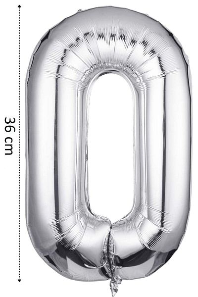 Purifia Foil Balloon Letter O Helium Balloon 36 Cm Silver Color - Letter O Balloon - Letter Foil Balloon