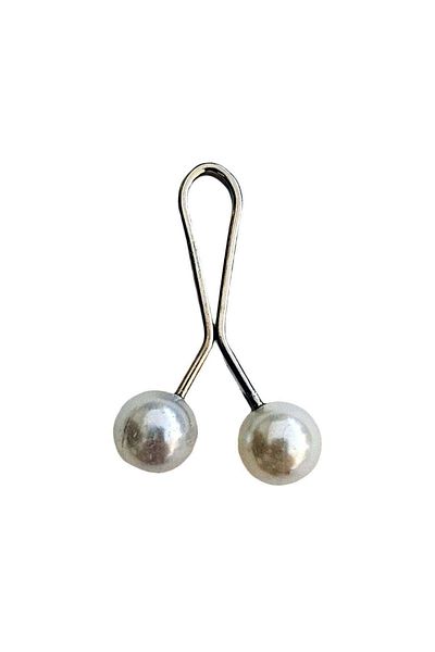 Royaleks 2 Pieces Hijab Scarf and Shawl Clip Pearl White