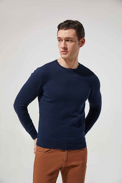 D'S Damat Πουλόβερ Ds Damat Slim Fit Navy Blue