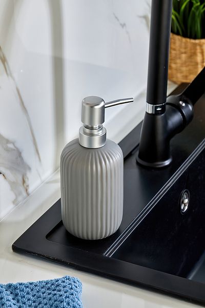 Mabeyn Ceramic Liquid Soap Dispenser Gray Color Stylish Design