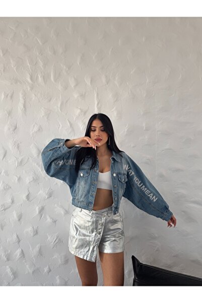 Ekim Store Mavi Yarasa Kol Denim Ceket