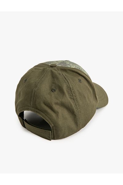 Koton Cotton Cap Hat - Camouflage Pattern and Slogan Printed