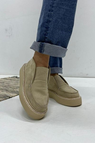 inizio Μπεζ Suede Daily Γυναικείες Μπότες V4230