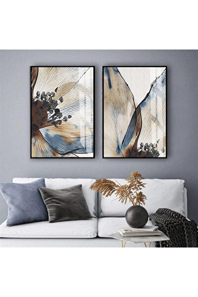 Harika bir ev HARİKABİREV | COMBINAT DE FLORI CREAM-GRI | TABLO DE STICLA TEM...