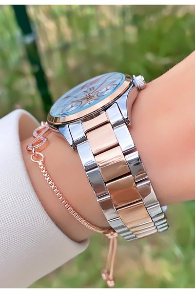 Daniel Klein Silver Women's Wristwatch and Bracelet Gift