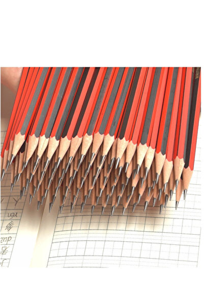 Modellino 24Pcs /2Box Red-Black Line Pattern Pma289 A-Plus Hb Pencil