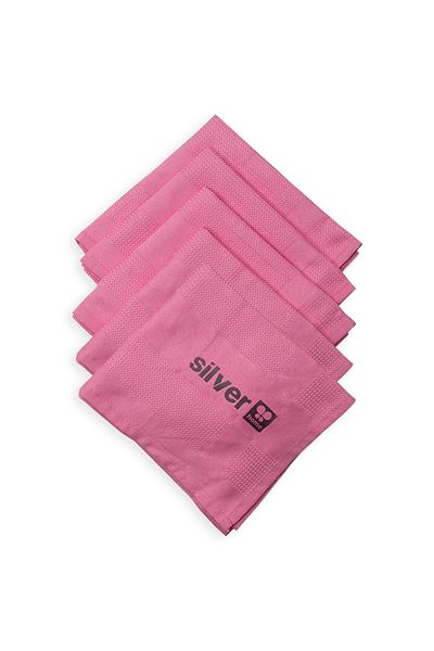 Silver Pink 5 Pieces Microfiber Decorative Glass Cloth
