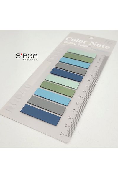 sibga tasarım Transparent Colored Post-It Note Paper - 200 Sheets Bookmark Sticker