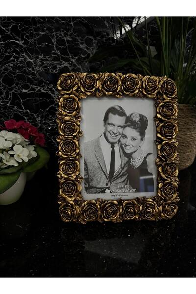 MGS COLLECTION Dekoratif Resim Çerçevesi Gül Motifli Polyester Çerçeve 15*20 cm