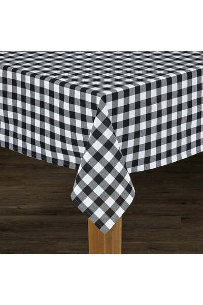 Pötikare Picnic Cloth Large Checkered Black Pattern Zefir Tablecloth