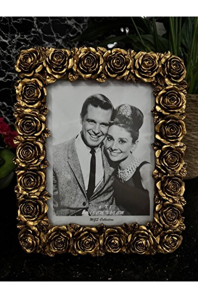 MGS COLLECTION Dekoratif Resim Çerçevesi Gül Motifli Polyester Çerçeve 15*20 cm