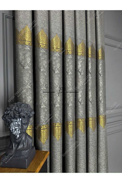 Perde Pendik ستارة خلفية (رمادي داكن) تاج، نمط محلي، 1e3 طبقات ضيقة، ستارة خلفية منقوشة