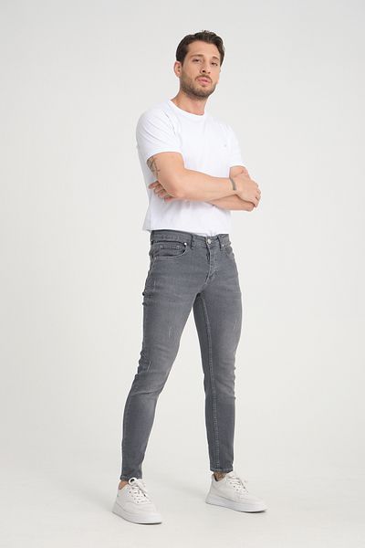 OneZero Ανδρικό τζιν με νύχια σε γκρι Skinny Fit