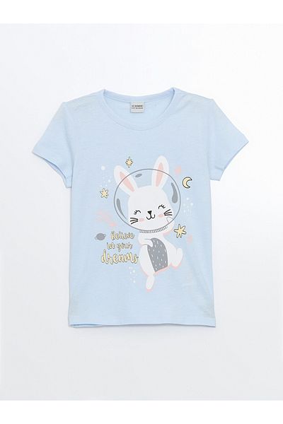 LC Waikiki Set de pijamale pentru fete cu imprimeu pentru copii LCW Kids