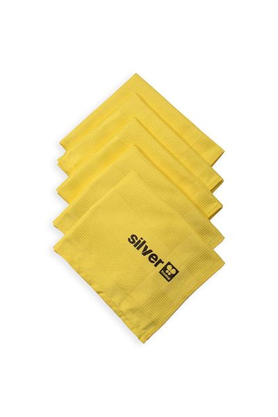 Silver Yellow 5 Pieces Microfiber Decorative Glass Cloth