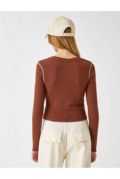 Koton Tričko s dlouhým rukávem Crew Neck Printed