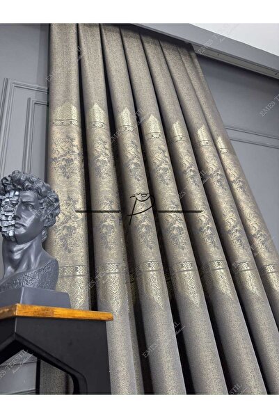 Perde Pendik ستارة خلفية (بني) تاج، نمط محلي، 1e3 طبقات ضيقة، ستارة خلفية منقوشة