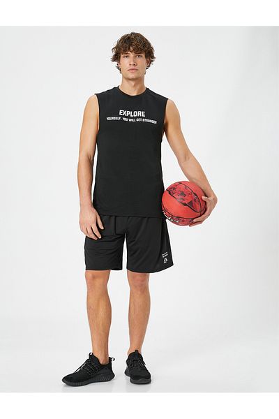 Koton Tricou sport fără mâneci cu decolteu - Slogan imprimat