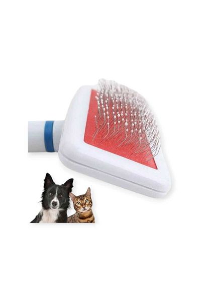 Mucha White Wire Brush Cat Dog Pet Comb Feather Brush with Anti-Hurt Tip