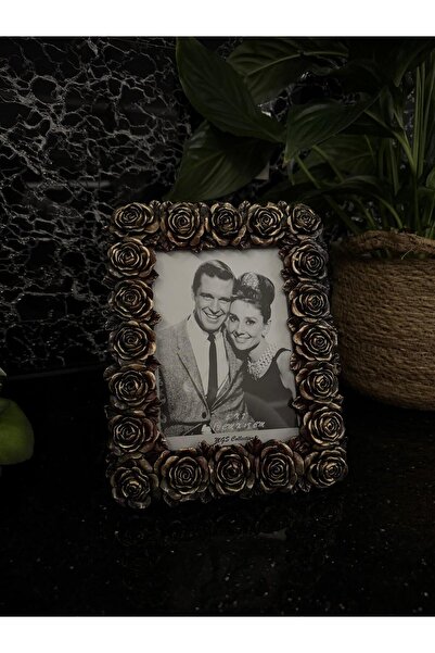 MGS COLLECTION Dekoratif Resim Çerçevesi Gül Motifli Polyester Çerçeve 13*18 cm