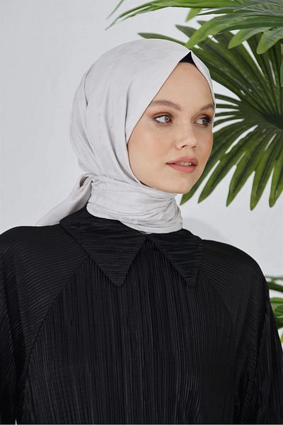 Sima Eșarfă Loryan Gri argintiu șal jacquard cu picioare de corb