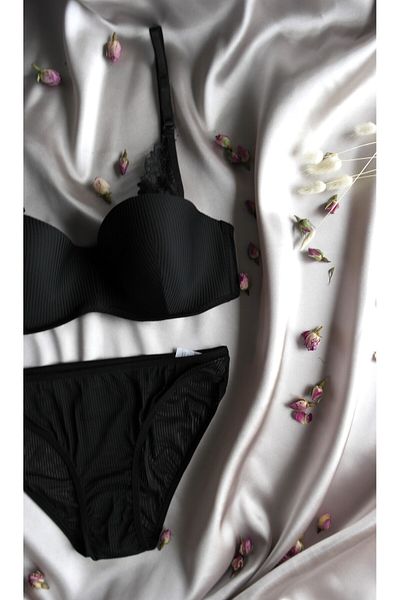 love secret Σετ Lotus ριγέ δαντέλα Bralet και εσώρουχα Γυναικεία εσώρουχα - Κομψό και άνετο σχέδιο