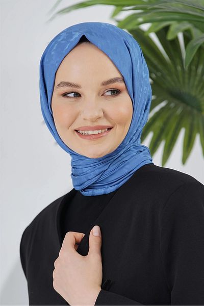 Sima Şal Loryan Jacquard Picioare de Gâscă - BLU DENIM