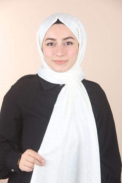 Nursima Σάλι Ecru Sima Κασμίρ Καρό