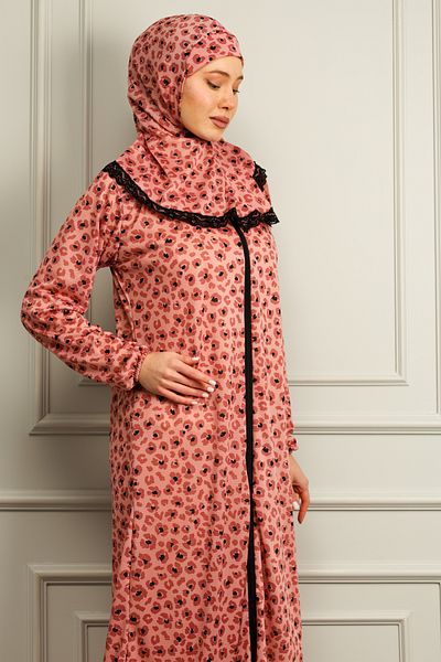 Kutay Collection One Piece Women's Prayer Dress with Self-Head Scarf Zipper