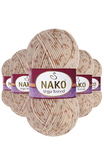 NAKO 5 Pieces Vega Tweed Premium Acrylic Hand Knitting Yarn Wool No: 35032