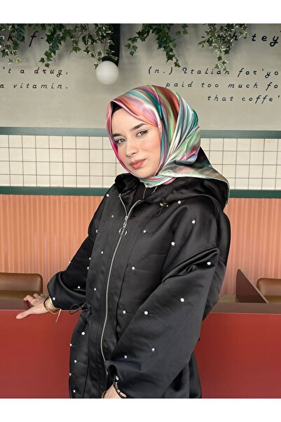 LOJASENSİTİVE وشاح حريري شبكي حساس 4 - أخضر مائي