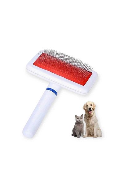 Mucha White Wire Brush Cat Dog Pet Comb Feather Brush with Anti-Hurt Tip