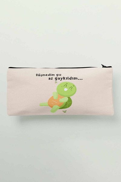 qoeuyl boutique I'm Not So Hungry Printed I Didn't Fall υφασμάτινη τσάντα μακιγιάζ - Πορτοφόλι με στυλό