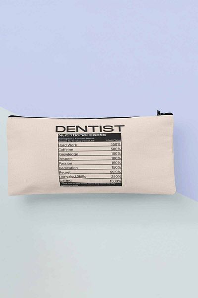 qoeuyl boutique Informații nutriționale pentru dentist Dentist Printed Tote Geantă de machiaj Suport stilou Portofel