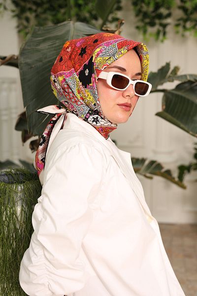 SİLKHOMEE 11431 Eșarfă din mătase model Twill