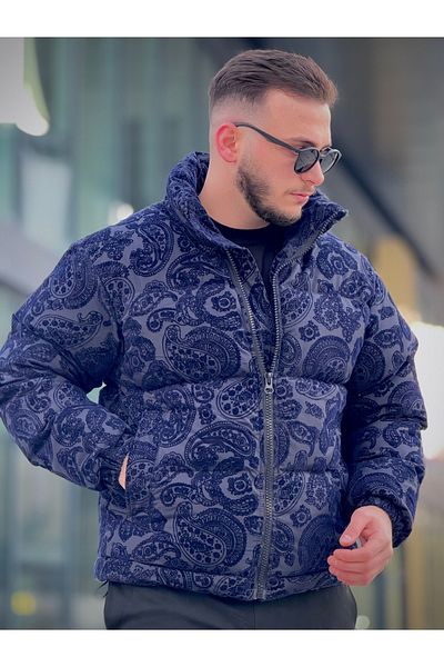 KINGAF Men's Patterned Inflatable Coat
